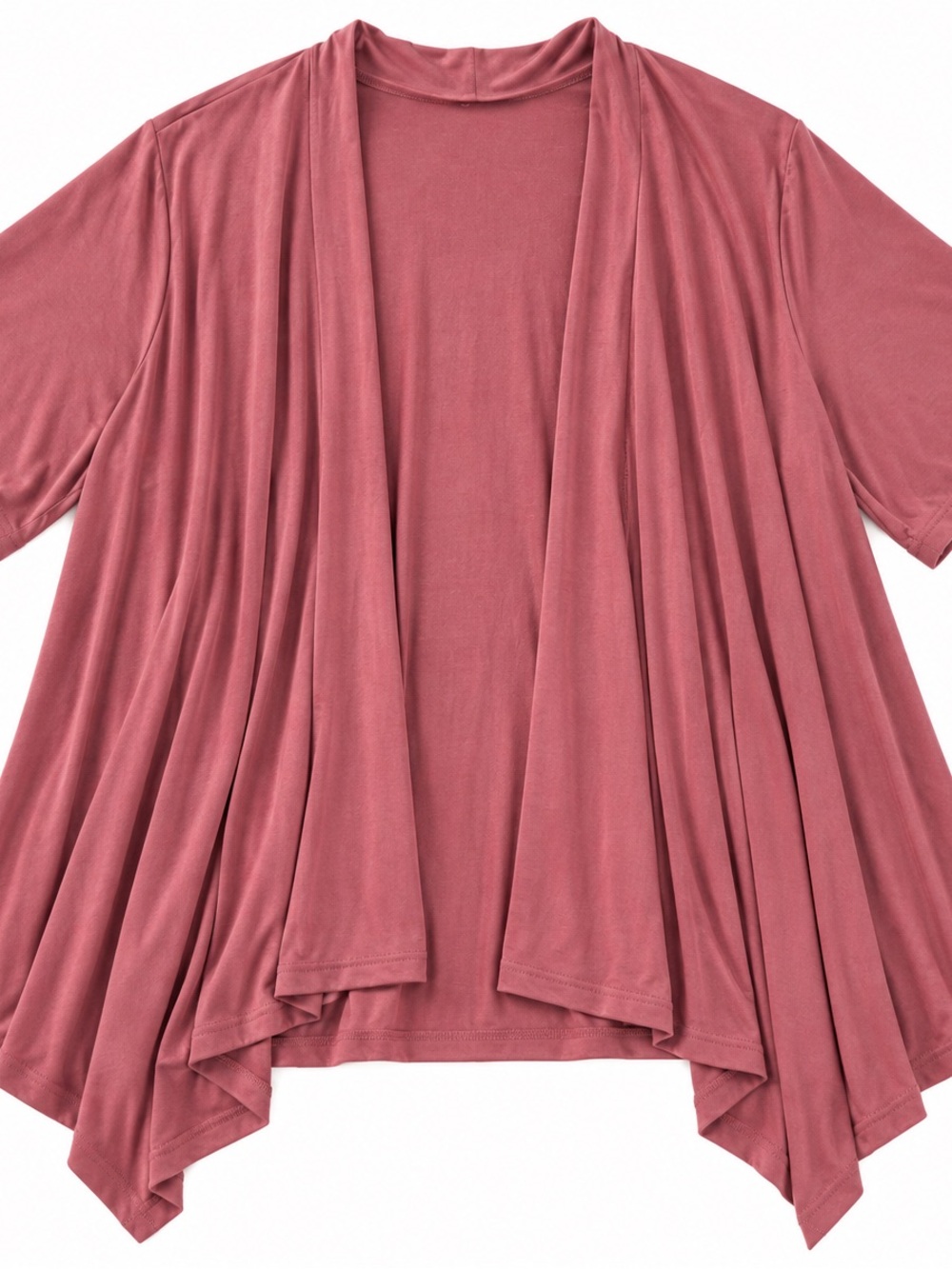 Maurices Mauve Short Sleeve Open Front Waterfall Cardigan Plus Size 0X
